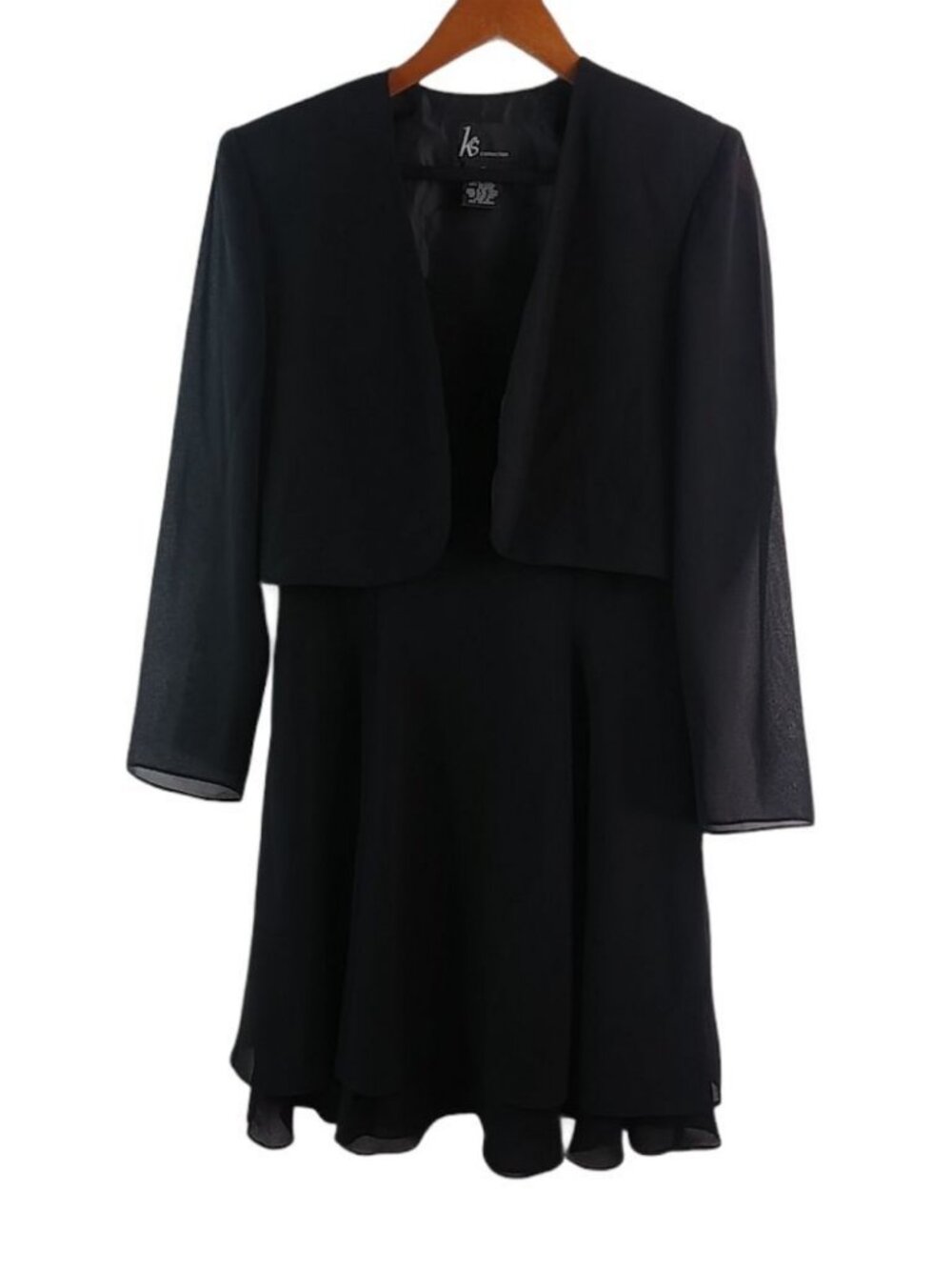 KS Collection 10 Black Dress Crop Jacket Set Funeral